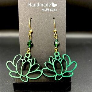 Handmade‎ Green Succulent Earrings